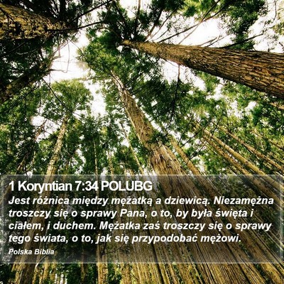 1 Koryntian 7:34 POLUBG Bible Verse Image