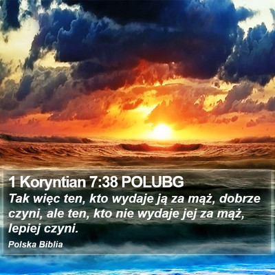 1 Koryntian 7:38 POLUBG Bible Verse Image