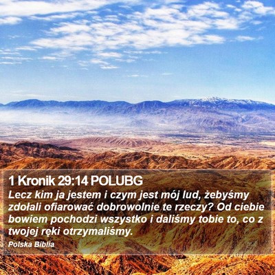 1 Kronik 29:14 POLUBG Bible Verse Image