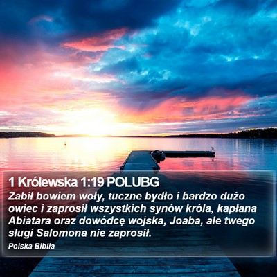 1 Królewska 1:19 POLUBG Bible Verse Image
