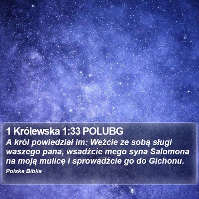 1 Królewska 1:33 POLUBG Bible Verse Image