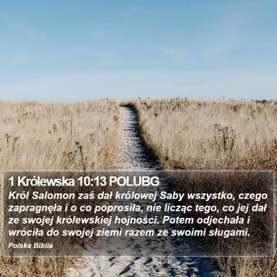 1 Królewska 10:13 POLUBG Bible Verse Image