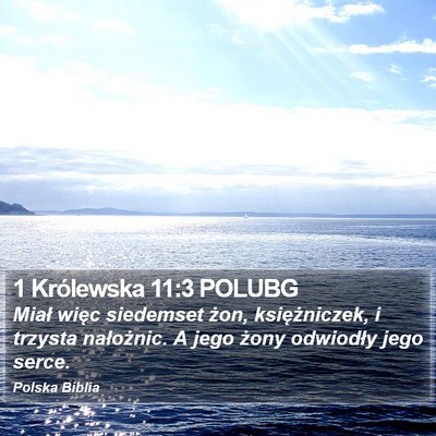 1 Królewska 11:3 POLUBG Bible Verse Image