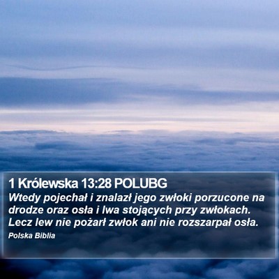 1 Królewska 13:28 POLUBG Bible Verse Image