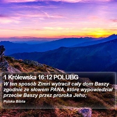 1 Królewska 16:12 POLUBG Bible Verse Image