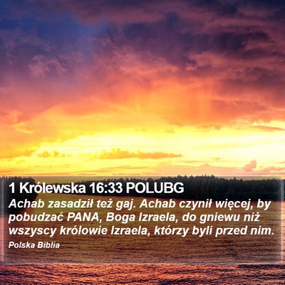 1 Królewska 16:33 POLUBG Bible Verse Image