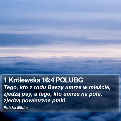 1 Królewska 16:4 POLUBG Bible Verse Image