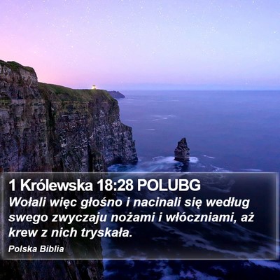 1 Królewska 18:28 POLUBG Bible Verse Image