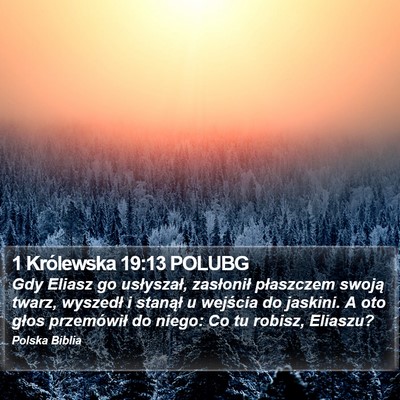 1 Królewska 19:13 POLUBG Bible Verse Image