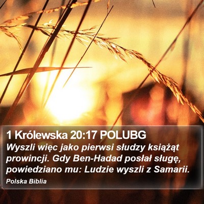 1 Królewska 20:17 POLUBG Bible Verse Image