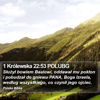 1 Królewska 22:53 POLUBG Bible Verse Image