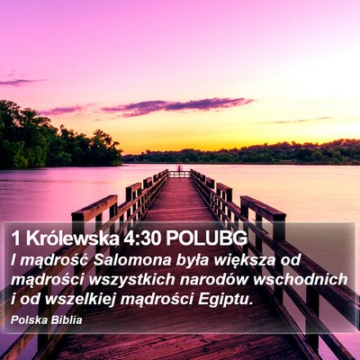 1 Królewska 4:30 POLUBG Bible Verse Image