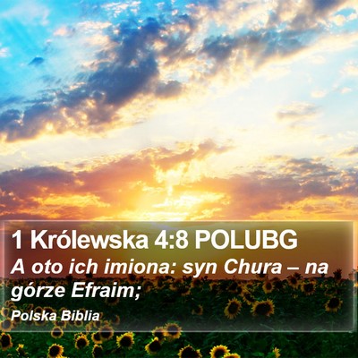 1 Królewska 4:8 POLUBG Bible Verse Image