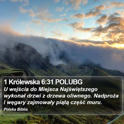 1 Królewska 6:31 POLUBG Bible Verse Image