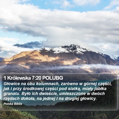 1 Królewska 7:20 POLUBG Bible Verse Image