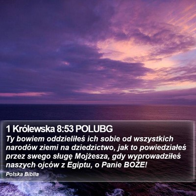 1 Królewska 8:53 POLUBG Bible Verse Image