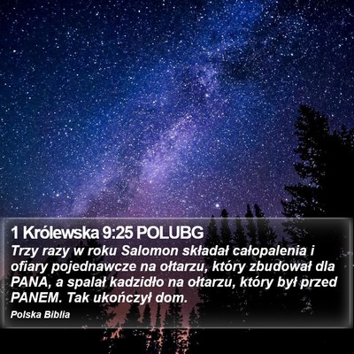 1 Królewska 9:25 POLUBG Bible Verse Image