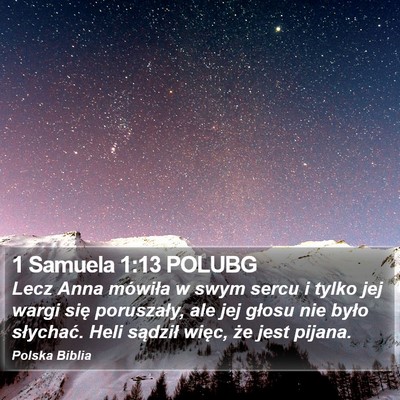 1 Samuela 1:13 POLUBG Bible Verse Image