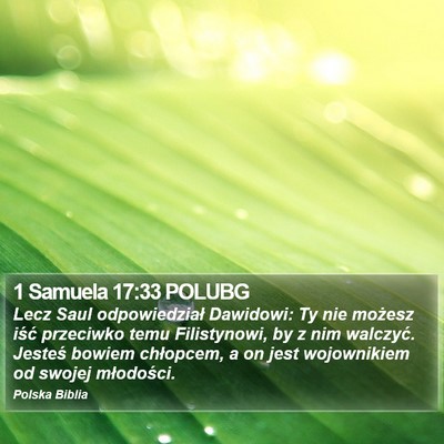 1 Samuela 17:33 POLUBG Bible Verse Image