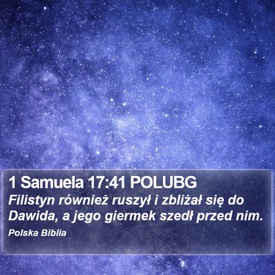 1 Samuela 17:41 POLUBG Bible Verse Image