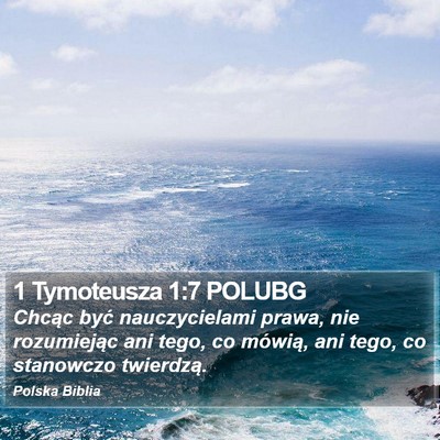 1 Tymoteusza 1:7 POLUBG Bible Verse Image