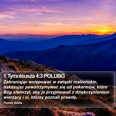 1 Tymoteusza 4:3 POLUBG Bible Verse Image