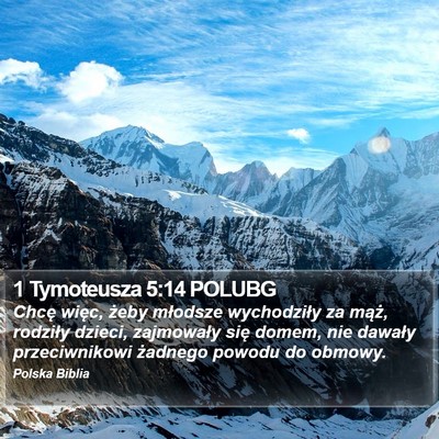 1 Tymoteusza 5:14 POLUBG Bible Verse Image