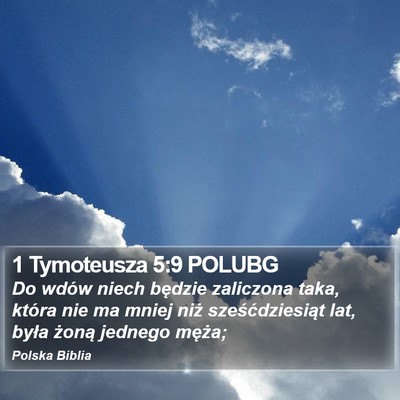 1 Tymoteusza 5:9 POLUBG Bible Verse Image