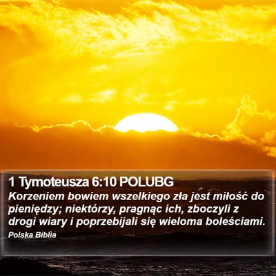 1 Tymoteusza 6:10 POLUBG Bible Verse Image