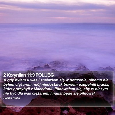 2 Koryntian 11:9 POLUBG Bible Verse Image