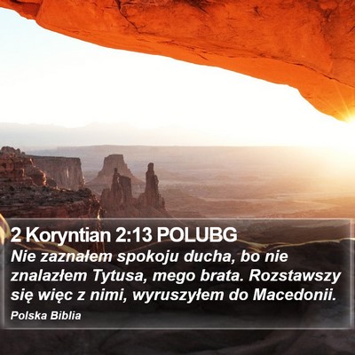 2 Koryntian 2:13 POLUBG Bible Verse Image