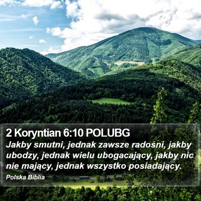 2 Koryntian 6:10 POLUBG Bible Verse Image