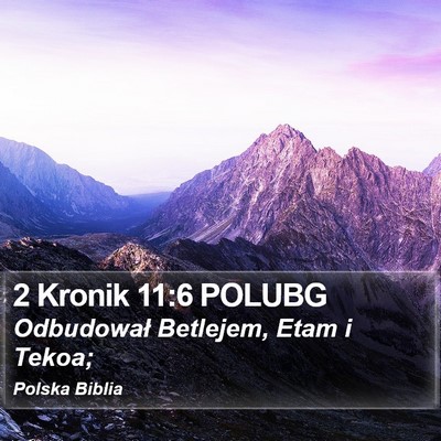 2 Kronik 11:6 POLUBG Bible Verse Image