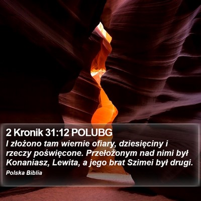 2 Kronik 31:12 POLUBG Bible Verse Image