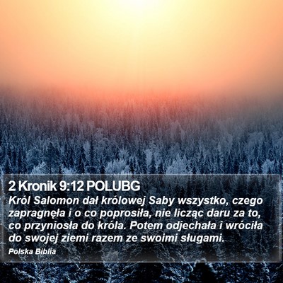 2 Kronik 9:12 POLUBG Bible Verse Image