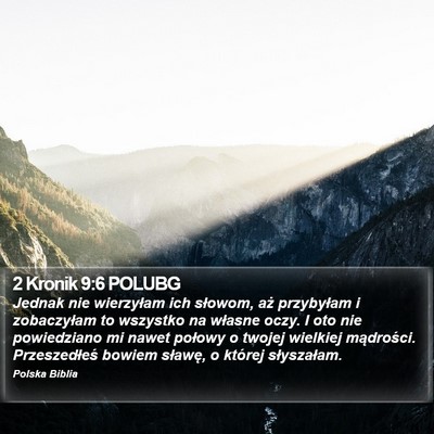 2 Kronik 9:6 POLUBG Bible Verse Image