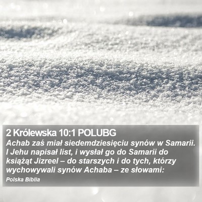2 Królewska 10:1 POLUBG Bible Verse Image
