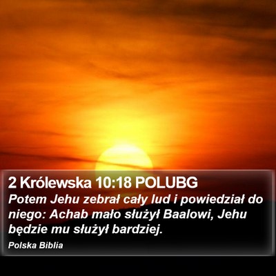 2 Królewska 10:18 POLUBG Bible Verse Image