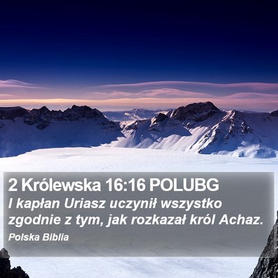 2 Królewska 16:16 POLUBG Bible Verse Image