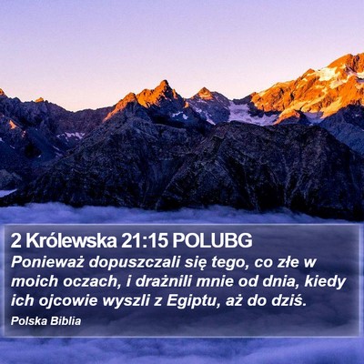 2 Królewska 21:15 POLUBG Bible Verse Image