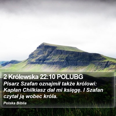 2 Królewska 22:10 POLUBG Bible Verse Image
