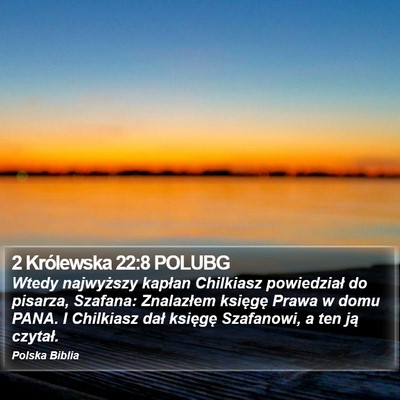2 Królewska 22:8 POLUBG Bible Verse Image