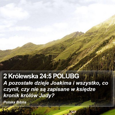 2 Królewska 24:5 POLUBG Bible Verse Image