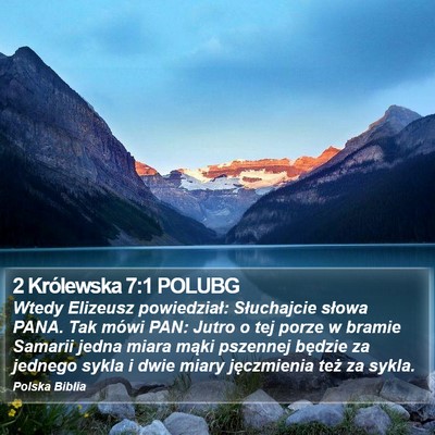 2 Królewska 7:1 POLUBG Bible Verse Image