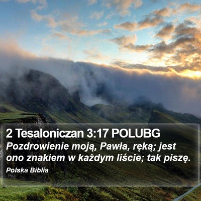 2 Tesaloniczan 3:17 POLUBG Bible Verse Image