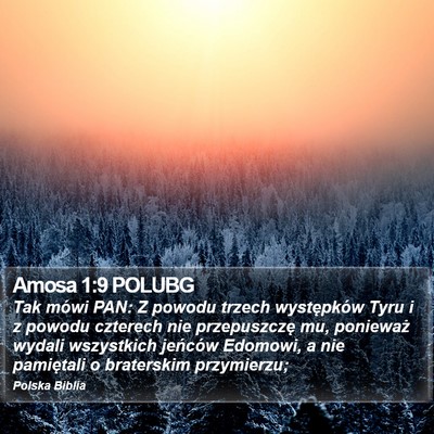 Amosa 1:9 POLUBG Bible Verse Image