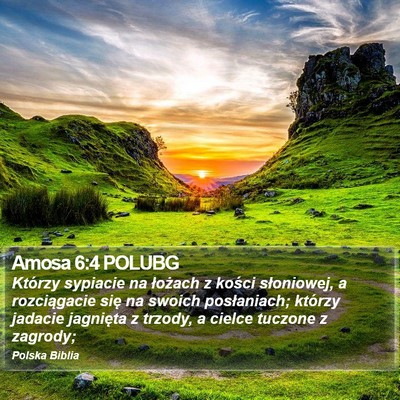 Amosa 6:4 POLUBG Bible Verse Image