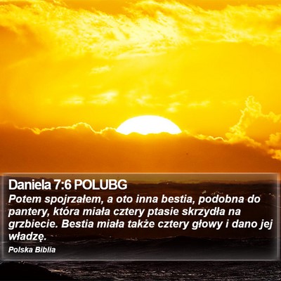 Daniela 7:6 POLUBG Bible Verse Image