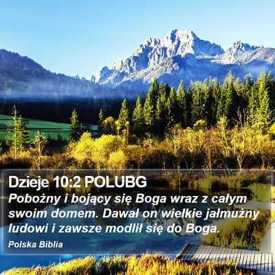 Dzieje 10:2 POLUBG Bible Verse Image