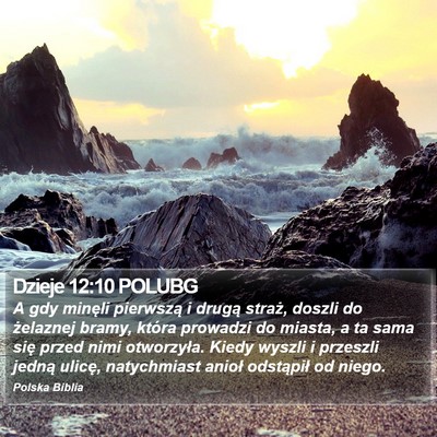 Dzieje 12:10 POLUBG Bible Verse Image